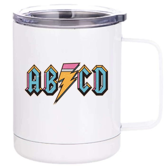 Funny Vintage ABCD Rock Logo Front & Back 12oz Stainless Steel Tumbler Cup