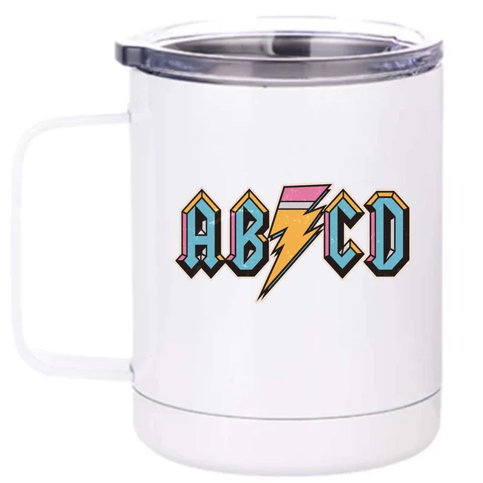 Funny Vintage ABCD Rock Logo Front & Back 12oz Stainless Steel Tumbler Cup