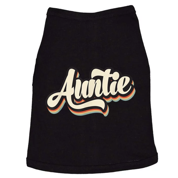 Funny Vintage Auntie Graphic Tee Retro Striped Logo Aunt Doggie Tank