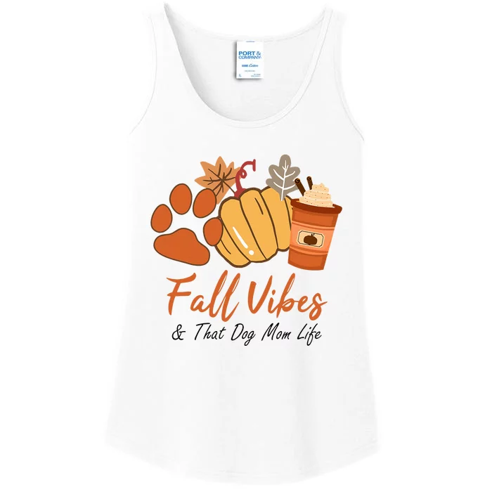 Fall Vibes And That dog mom Life Pumpkin Fall Thanksgiving Ladies Essential Tank