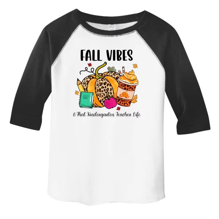 Fall Vibes And That Kindergarten Teacher Life Leopard Pumpkin Gift Toddler Fine Jersey T-Shirt