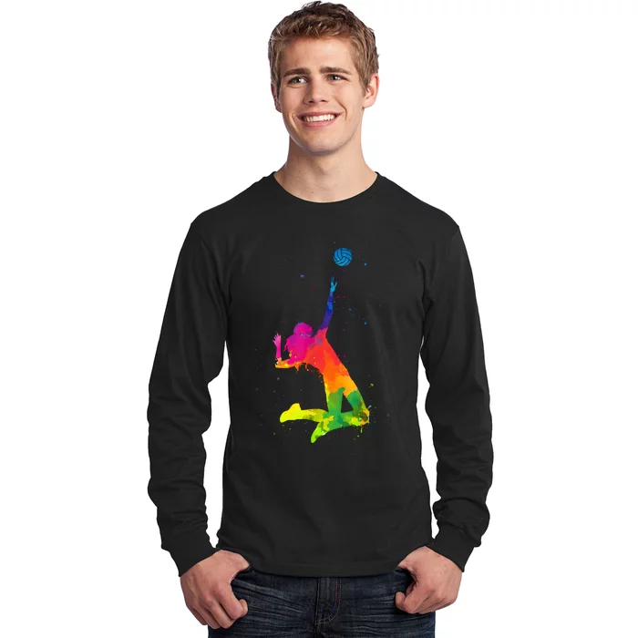 Funny Volleyball Art For Boy Girl Volleyball Lover Long Sleeve Shirt