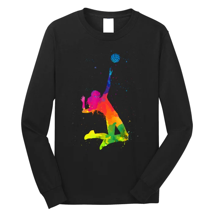 Funny Volleyball Art For Boy Girl Volleyball Lover Long Sleeve Shirt