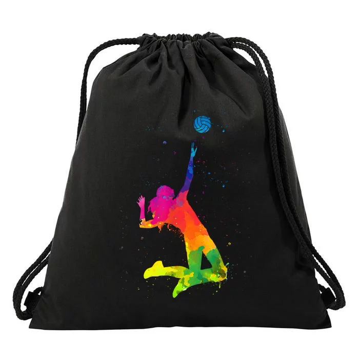 Funny Volleyball Art For Boy Girl Volleyball Lover Drawstring Bag