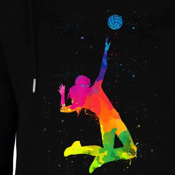 Funny Volleyball Art For Boy Girl Volleyball Lover Womens Funnel Neck Pullover Hood