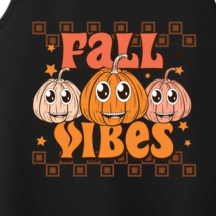 Fall Vibes Autumn Season Thanksgiving Pumpkin Spice Funny Performance Tank