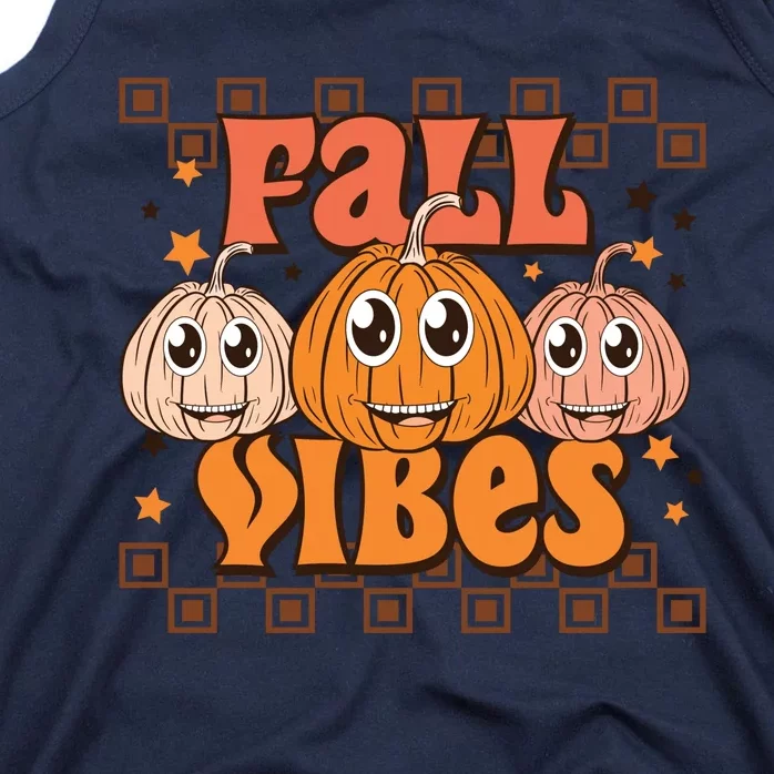 Fall Vibes Autumn Season Thanksgiving Pumpkin Spice Funny Tank Top