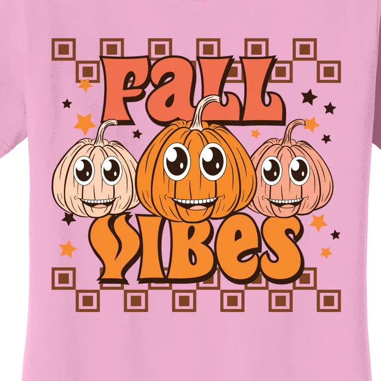 Fall Vibes Autumn Season Thanksgiving Pumpkin Spice Funny Women's T-Shirt