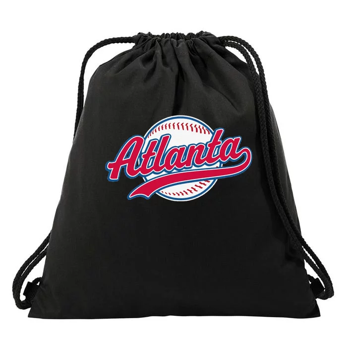 Funny Vintage Atlanta Baseball Team Drawstring Bag