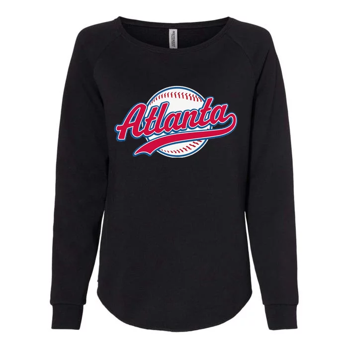 Funny Vintage Atlanta Baseball Team Womens California Wash Sweatshirt