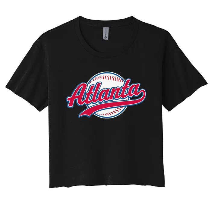 Funny Vintage Atlanta Baseball Team Women's Crop Top Tee