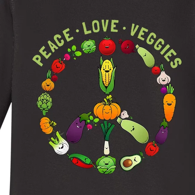 Funny Veggie Art For Women Vegan Food Vegetables Themed Baby Long Sleeve Bodysuit