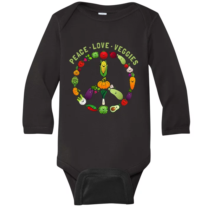 Funny Veggie Art For Women Vegan Food Vegetables Themed Baby Long Sleeve Bodysuit