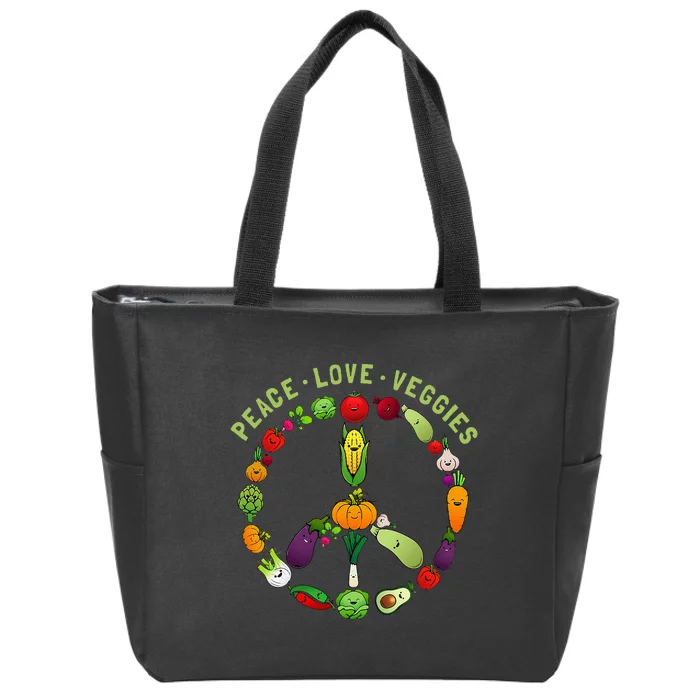 Funny Veggie Art For Women Vegan Food Vegetables Themed Zip Tote Bag