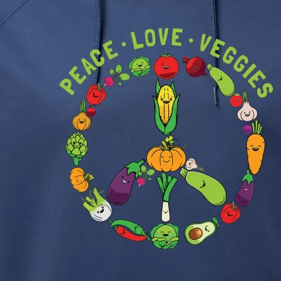 Funny Veggie Art For Women Men Vegan Food Vegetables Themed Performance Fleece Hoodie