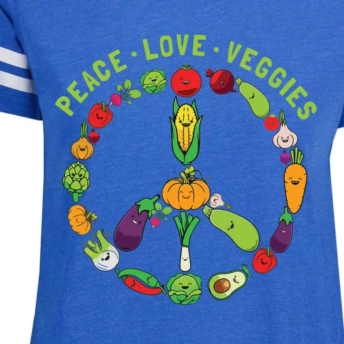 Funny Veggie Art For Women Men Vegan Food Vegetables Themed Enza Ladies Jersey Football T-Shirt