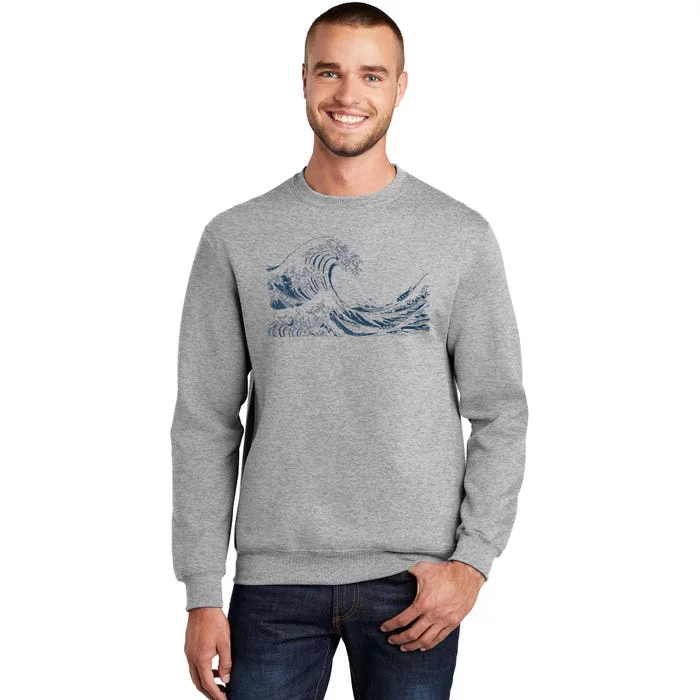 Famous Vintage Art Great Ocean Wave Hokusai Special Design Tall Sweatshirt