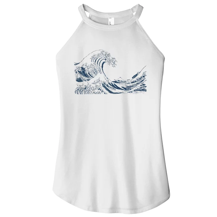 Famous Vintage Art Great Ocean Wave Hokusai Special Design Women’s Perfect Tri Rocker Tank