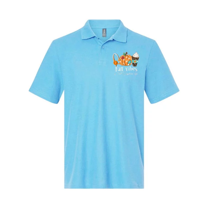 Fall Vibes And That Dispatcher Life Fall Autumn Thanksgiving Softstyle Adult Sport Polo