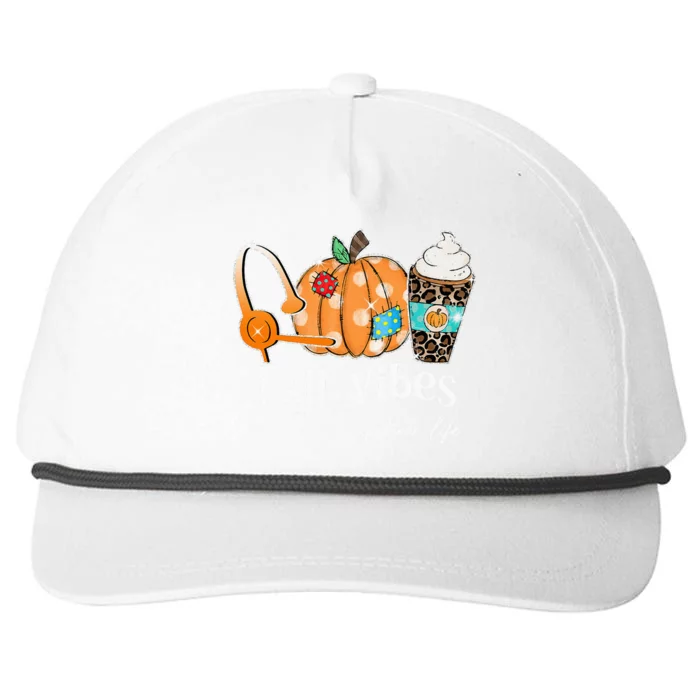 Fall Vibes And That Dispatcher Life Fall Autumn Thanksgiving Snapback Five-Panel Rope Hat