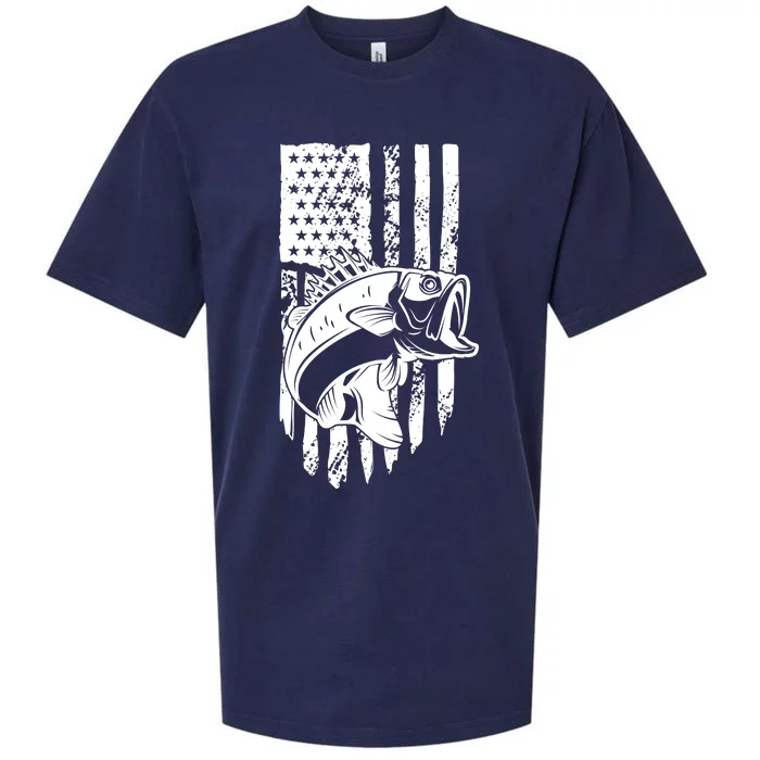 Fishing Vintage American Flag Sueded Cloud Jersey T-Shirt