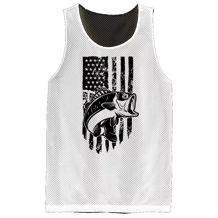 Fishing Vintage American Flag Mesh Reversible Basketball Jersey Tank