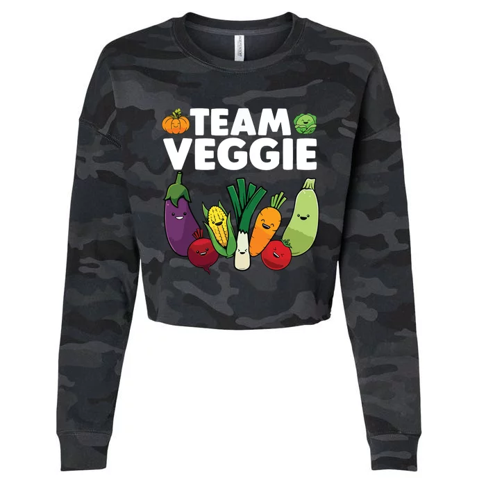 Funny Veggie Art For Men Women Kids Vegan Plant Vegetarian Cropped Pullover Crew