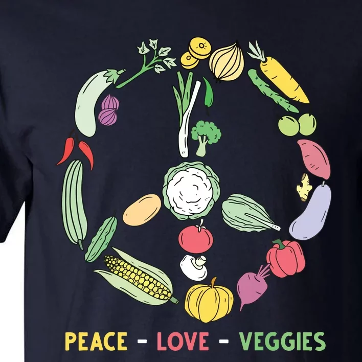 Funny Veggie Art For Women Men Vegan Food Vegetables Themed Tall T-Shirt