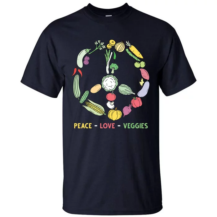 Funny Veggie Art For Women Men Vegan Food Vegetables Themed Tall T-Shirt