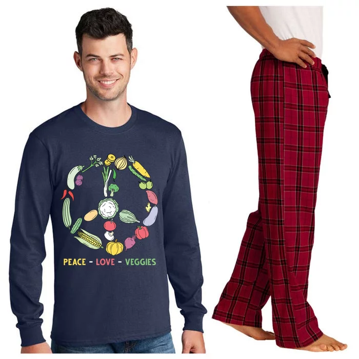 Funny Veggie Art For Women Men Vegan Food Vegetables Themed Long Sleeve Pajama Set