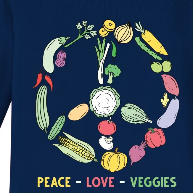 Funny Veggie Art For Women Men Vegan Food Vegetables Themed Baby Long Sleeve Bodysuit