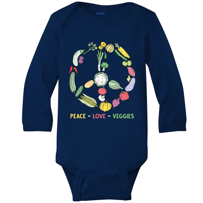 Funny Veggie Art For Women Men Vegan Food Vegetables Themed Baby Long Sleeve Bodysuit