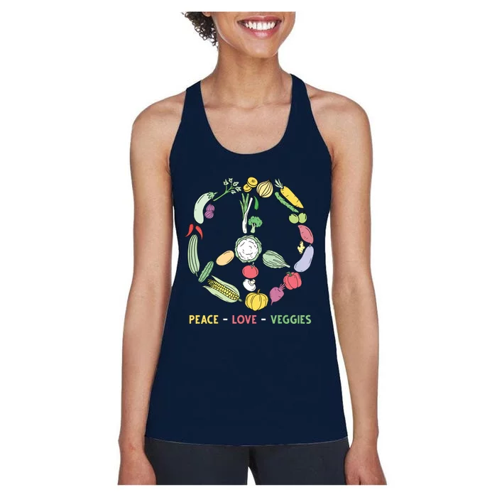 Funny Veggie Art For Women Men Vegan Food Vegetables Themed Women's Racerback Tank