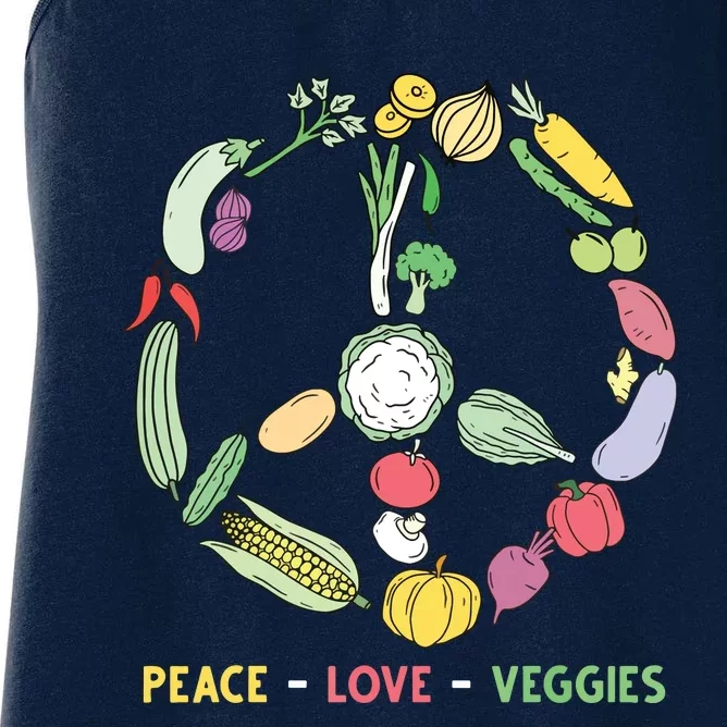 Funny Veggie Art For Women Men Vegan Food Vegetables Themed Women's Racerback Tank