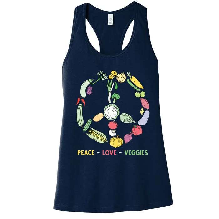 Funny Veggie Art For Women Men Vegan Food Vegetables Themed Women's Racerback Tank