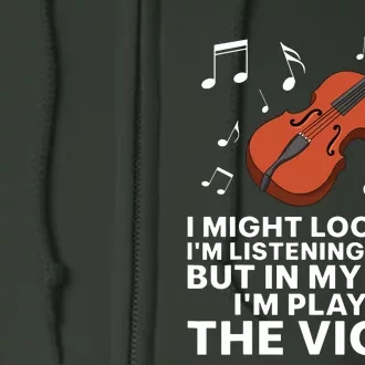 Funny Violin Art For Cello Player Men Women Violinist Lover Full Zip Hoodie