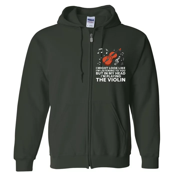 Funny Violin Art For Cello Player Men Women Violinist Lover Full Zip Hoodie