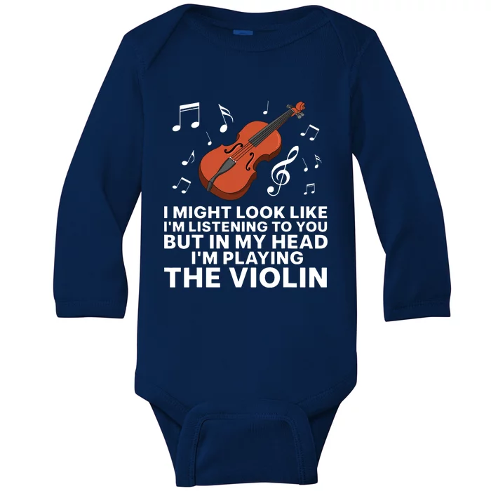 Funny Violin Art For Cello Player Men Women Violinist Lover Baby Long Sleeve Bodysuit