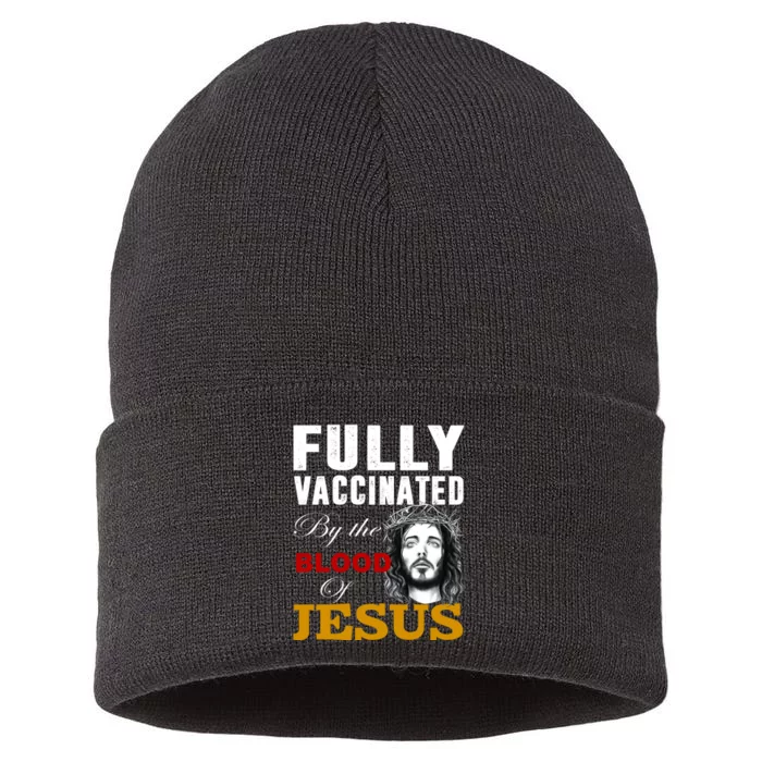 Fully Vaccinated By The Blood Of Jesus Sustainable Knit Beanie