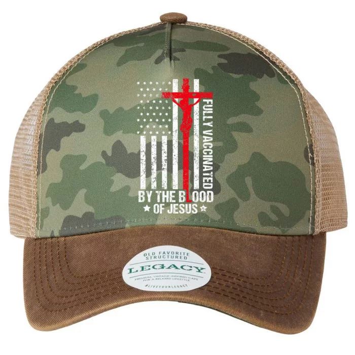 Fully Vaccinated By The Blood Of Jesus Christian Legacy Tie Dye Trucker Hat