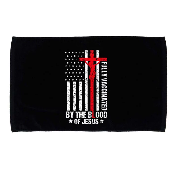 Fully Vaccinated By The Blood Of Jesus Christian Microfiber Hand Towel