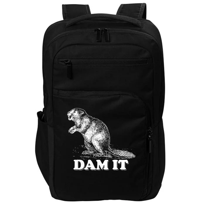 Funny Vintage Beaver Dam It Impact Tech Backpack