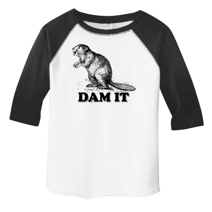 Funny Vintage Beaver Dam It Toddler Fine Jersey T-Shirt