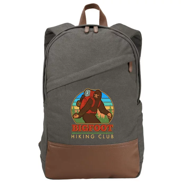 Funny Vintage Bigfoot Hiking Club Cotton Canvas Backpack