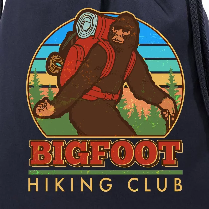 Funny Vintage Bigfoot Hiking Club Drawstring Bag