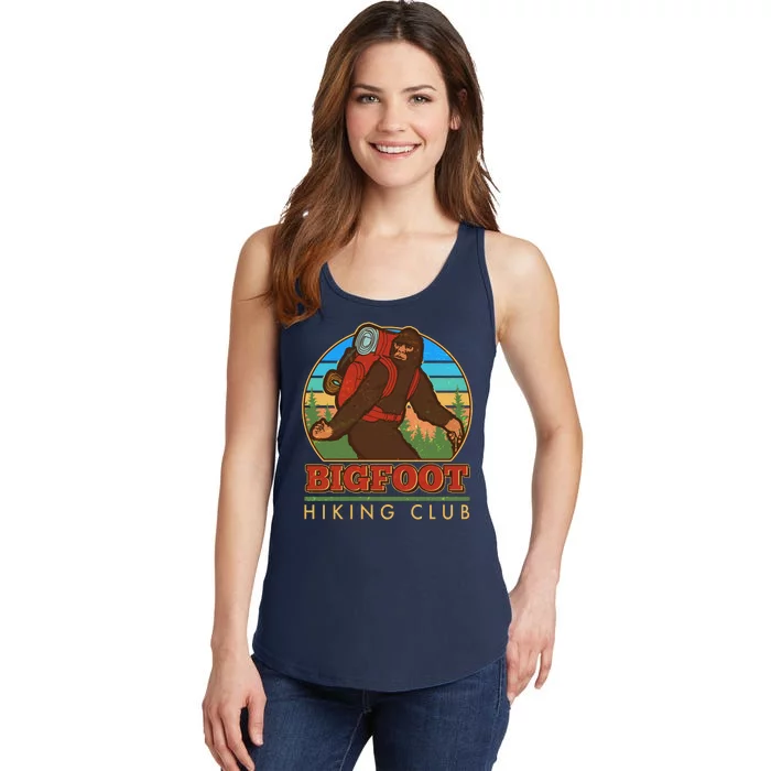 Funny Vintage Bigfoot Hiking Club Ladies Essential Tank