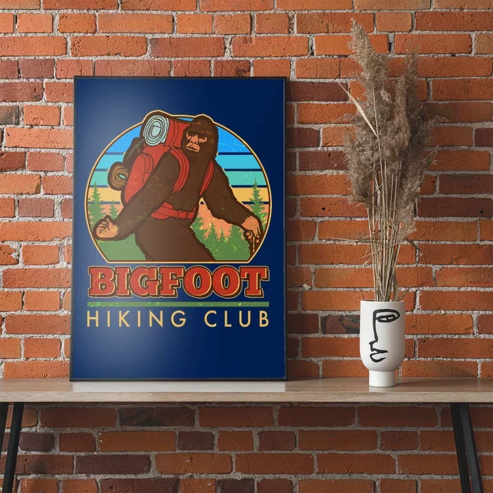 Funny Vintage Bigfoot Hiking Club Poster