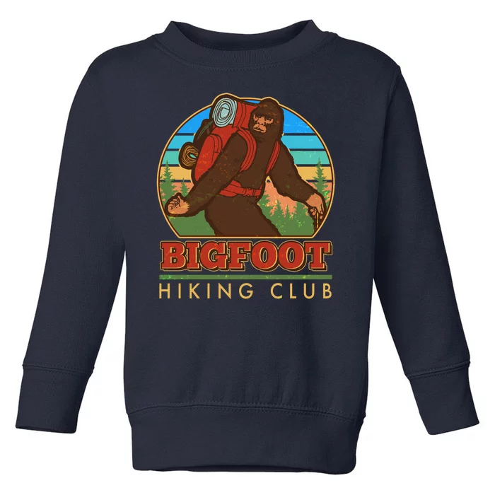 Funny Vintage Bigfoot Hiking Club Toddler Sweatshirt