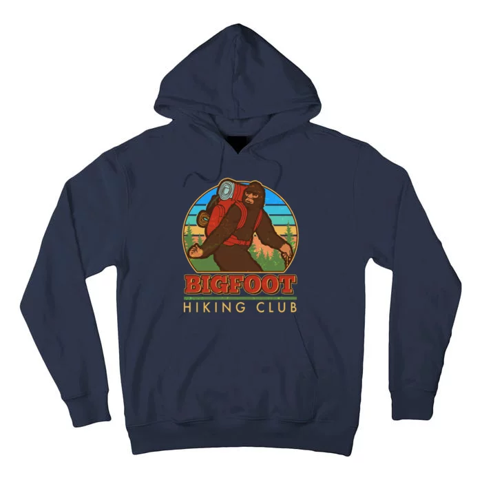 Funny Vintage Bigfoot Hiking Club Tall Hoodie