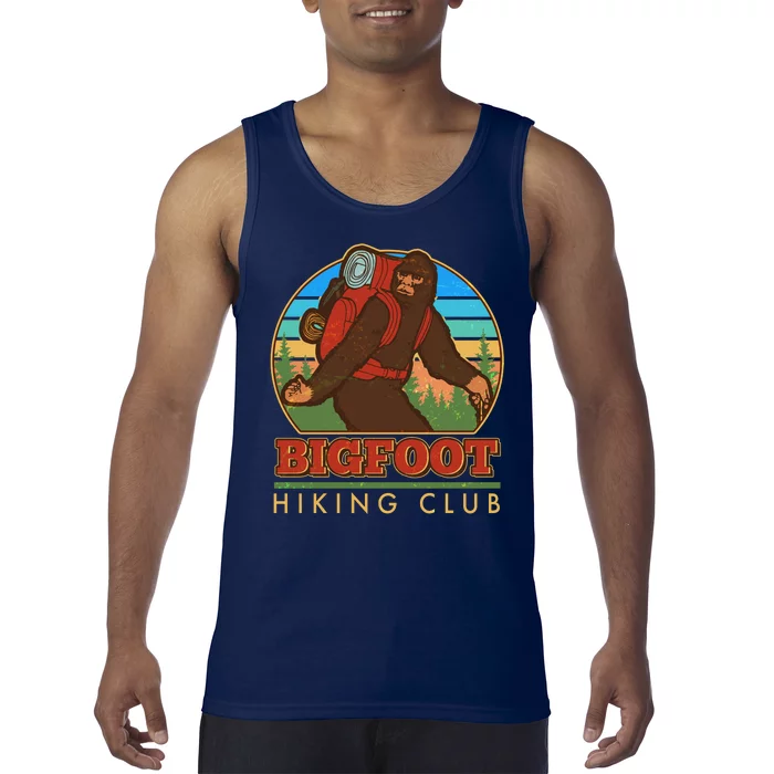 Funny Vintage Bigfoot Hiking Club Tank Top